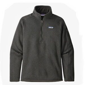 PATAGONIA BETTER SWEATER DARK GRAY QUARTER ZIP FLEECE LINED PULLOVER NEAR NEW
